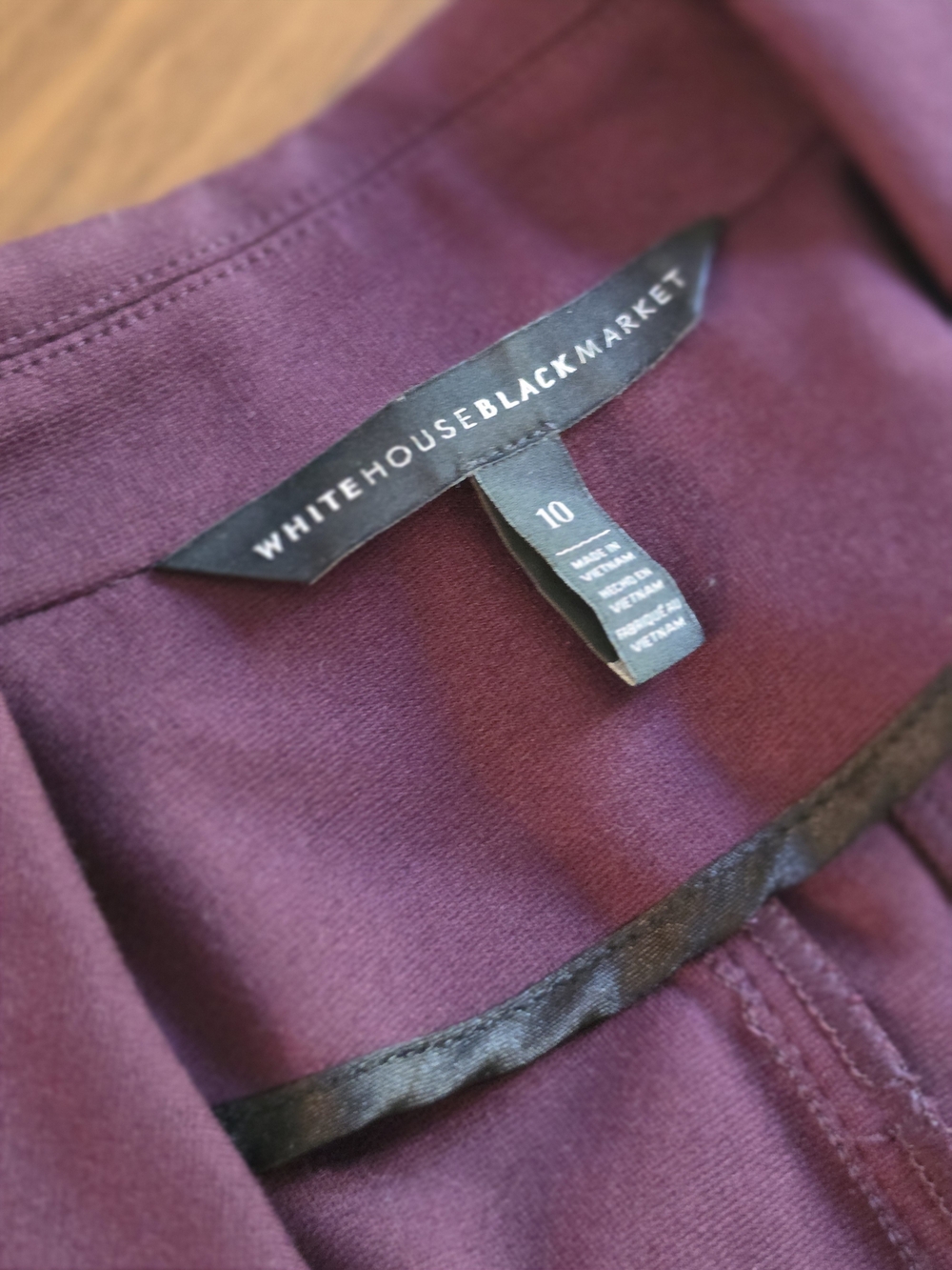 White House Black Market Wine Ponte Blazer with Metallic Buttons - Picture 3 of 6